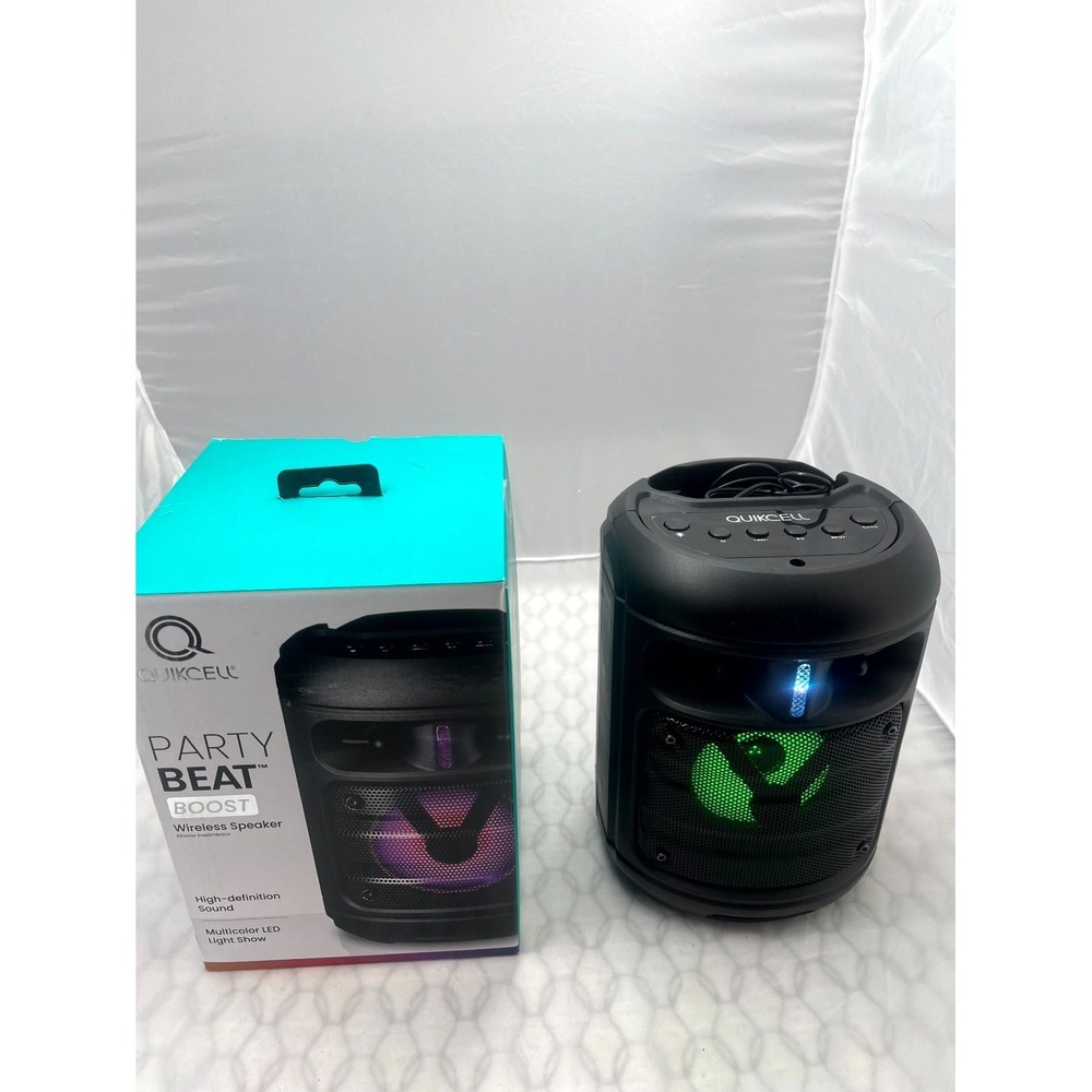 Quikcell Party Beat Boost PARTYBT-BST Wireless Portable Speaker LED FM AUX USB